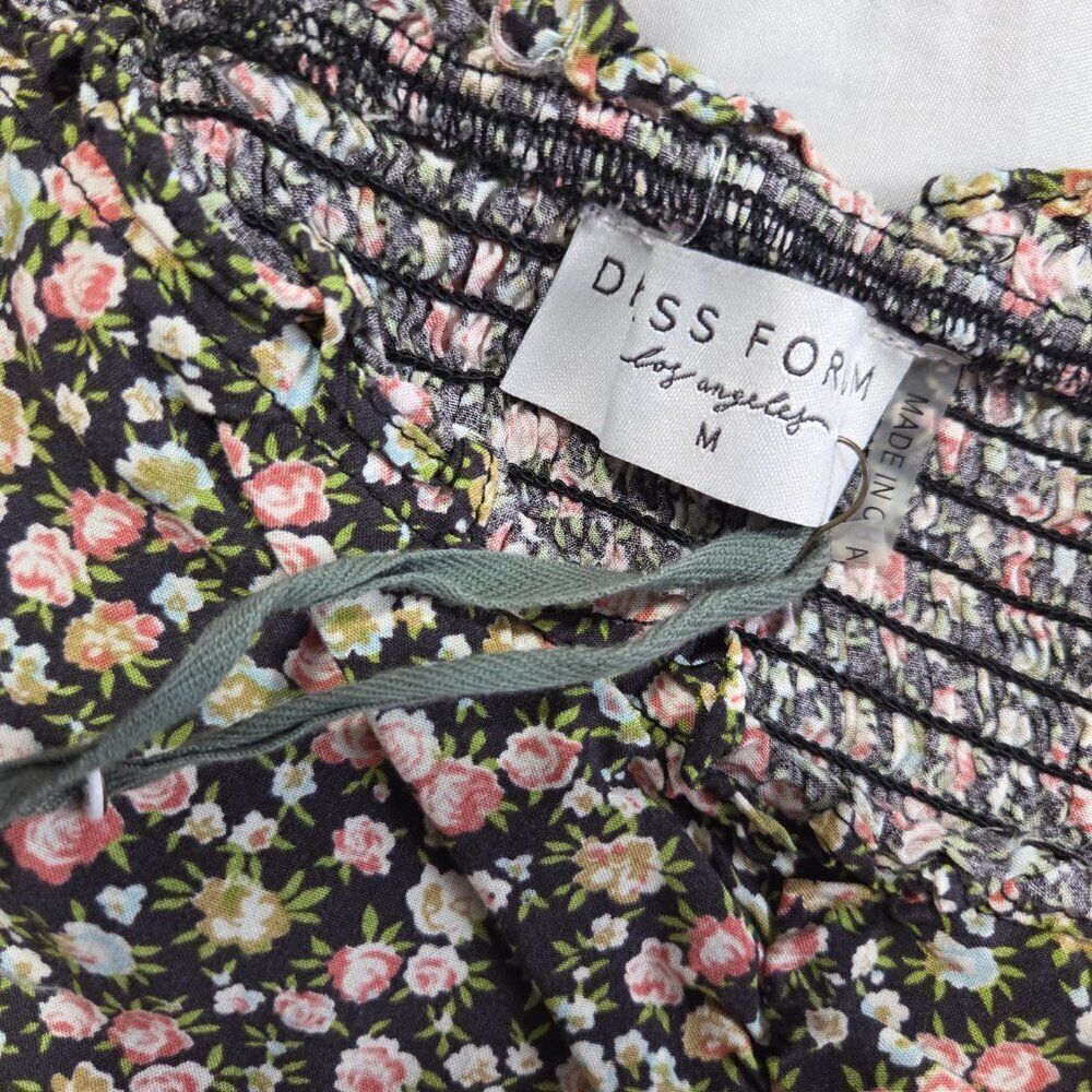 NEVER WORN DRESS FORUM RUCHED SMOCKED DITSY FLORAL BOHO TOP SIZE M - Picture 10 of 13